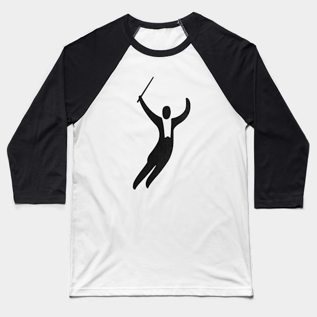 The flying musical conductor. Baseball T-Shirt by vokoban